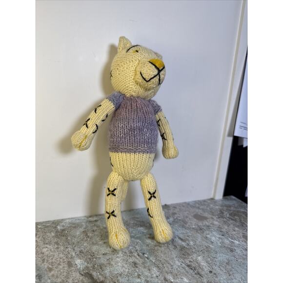 Knitted Cat Africa Impulse Marketing Fair Trade Stuffed‎ Animal 10 Inch Doll - Picture 3 of 8